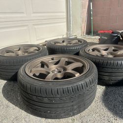 Bronze Rims With Tires 