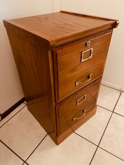 File cabinet vintage filing hanging folders solid oak