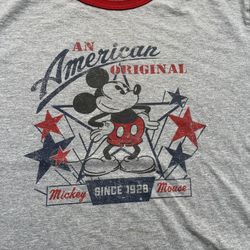Disney Mickey Mouse An American Original Red Ring T-Shirt New Tag Men's XXL 2XL