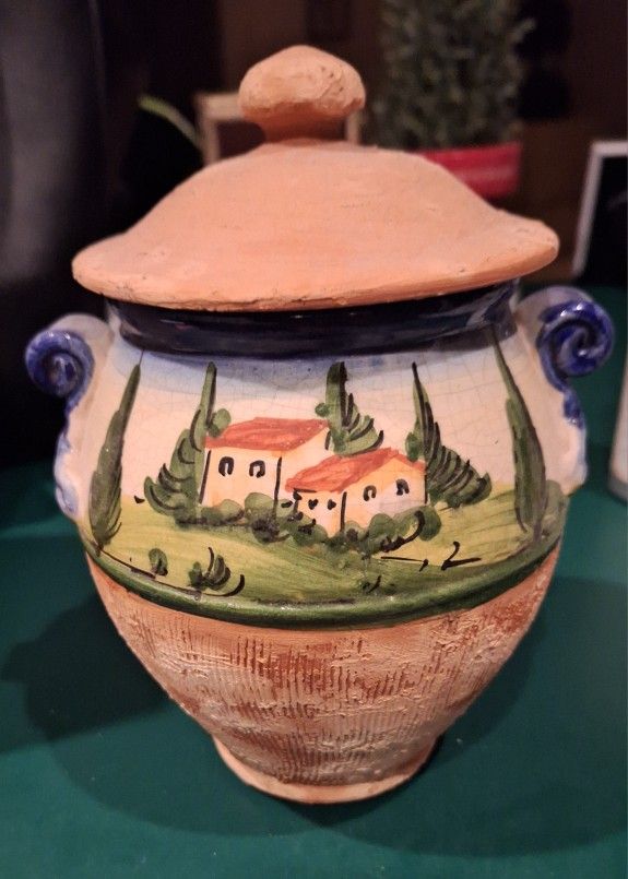 Hand-Painted Ceramic Jar