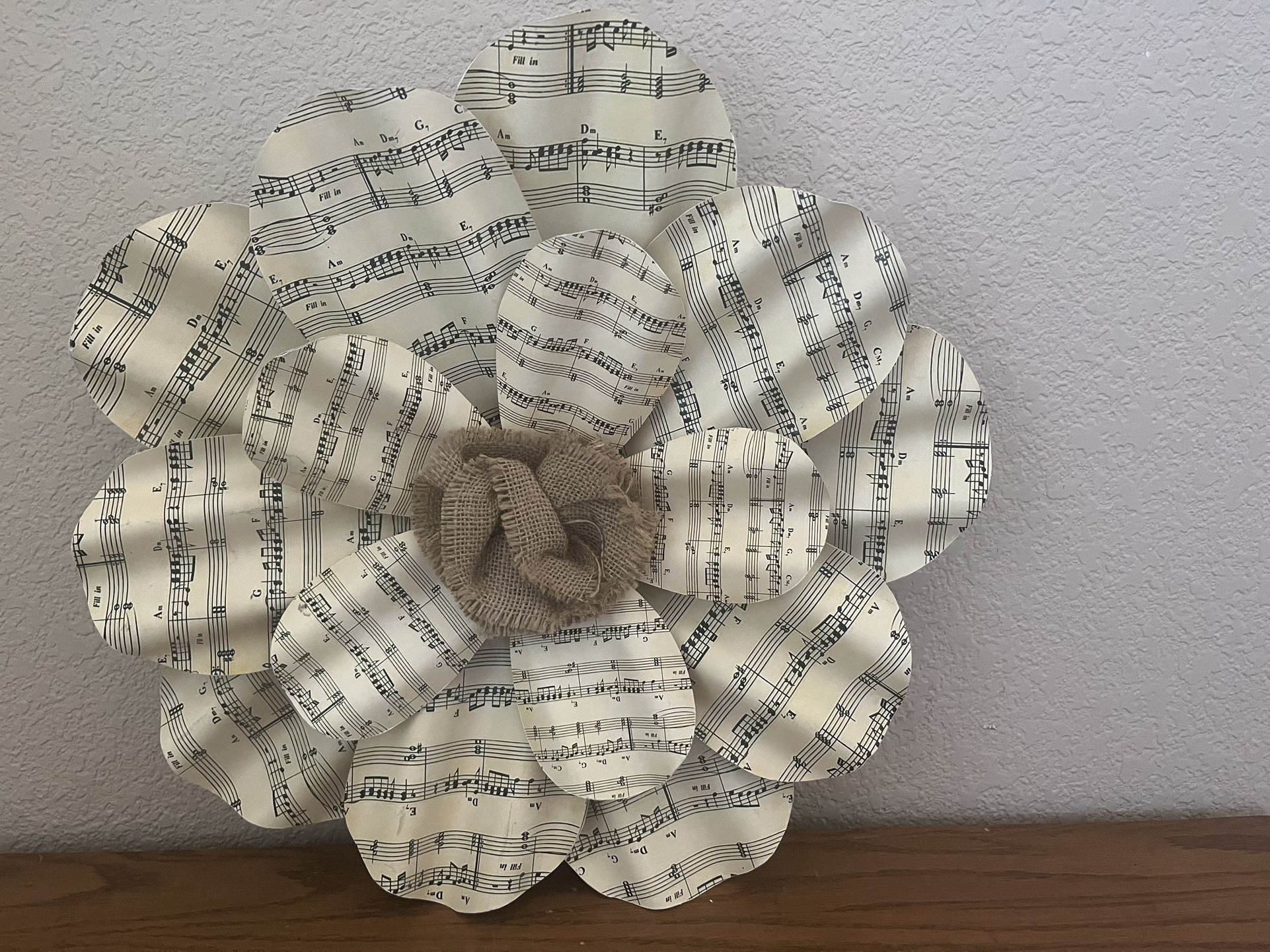 “Sheet Music” Metal Flower Wall Decor