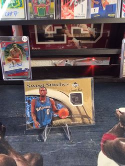 2006-07 Upper Deck Sweet Shot-Sweet Stitches Memorabilia Gilbert Arenas #SS-GA Gold /50 (MEM)
