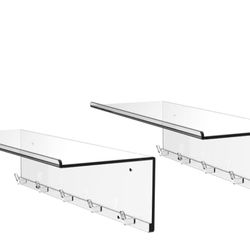Clear Shelves Acrylic Transparent Wall Shelves for Artifacts, Cosmetics, Plants, Photos, Records, Decorations