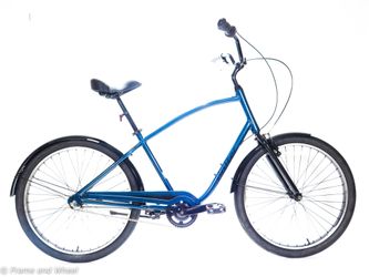 New Electra Townie 7D EQ step over cruiser bike Shimano Tourney 1x7 speed rim 26 inch Oxford Blue front rear light