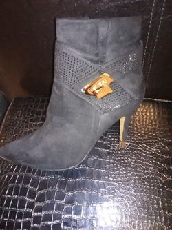 Black suede bootie