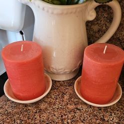 $2  FOR 2🕯🕯 NEW!  ORANGE PILLAR CANDLES