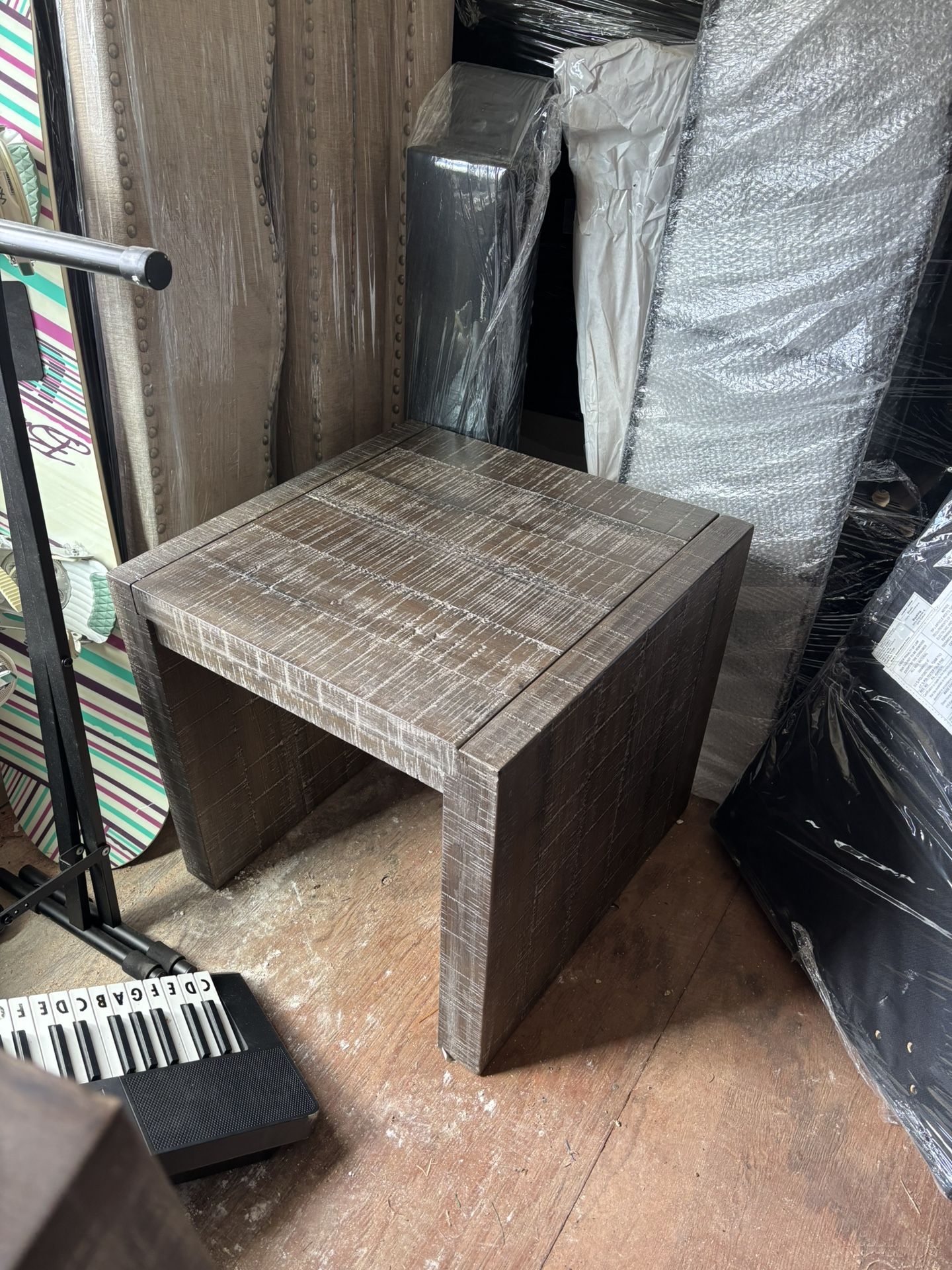 Rustic Wood End Tables - Set of 2
