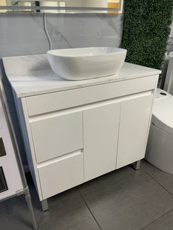 BLACK FRIDAY SALE ~ Modern PVC Bathroom Vanity - 36 inches