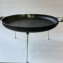 20-Inch Cast Iron Griddle Pan – Pre-Seasoned with 100% Vegetable Oil, Featuring Two Loop Handles, Ideal for Cooking, Baking, Grilling, and Frying – La