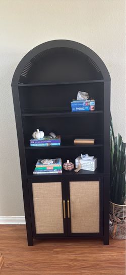 New Assembled Modern arched bookcase -  black-