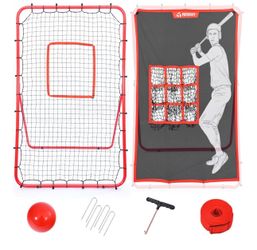 Pitiassy baseball bounce back net with 9hole net