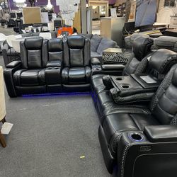 Sofa Love Seat Power Recliner Real Leather $2199
