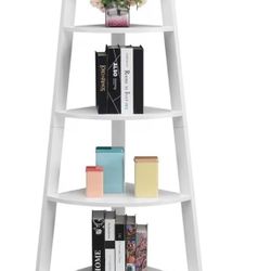 Convenience Concepts Newport 5 Tier Wide Corner Bookcase, White