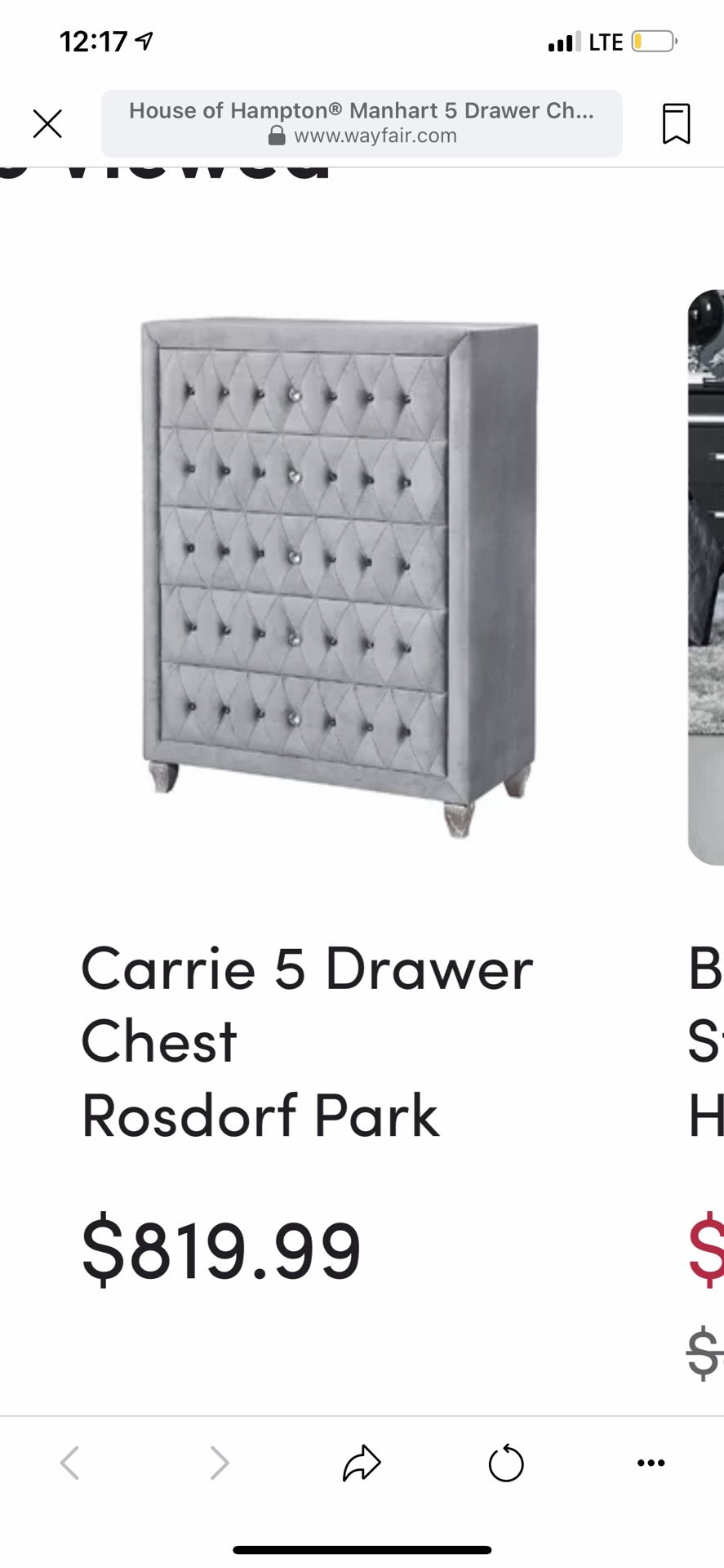 Nightstand And 5 Drawer Chest