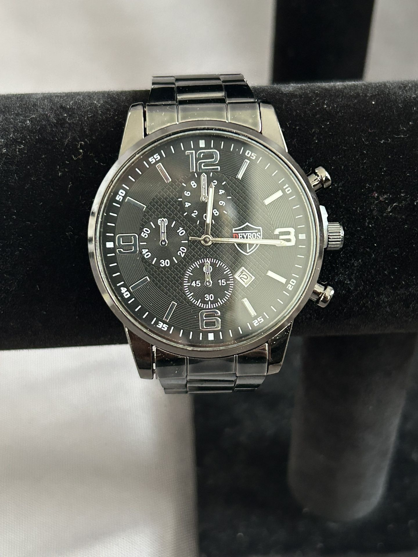 Men's Black EVROS Chronograph Watch