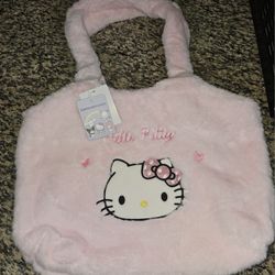 Sanrio Hello Kitty Fluffy Face Tote Bag.