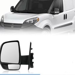 Driver Side Mirror for Ram Promaster City 2015-2022, Left Towing Mirrors Assembly W/Heated Power Glass Temperature Sensor Turn Signal Manual Folding