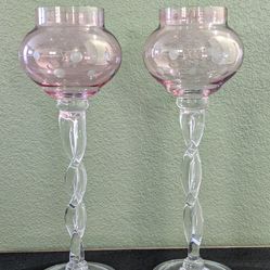 Wine glass style candle holder/ Crystal decor