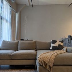 Gray Velvet Sectional Sofa with Chaise - purchased for $1,950