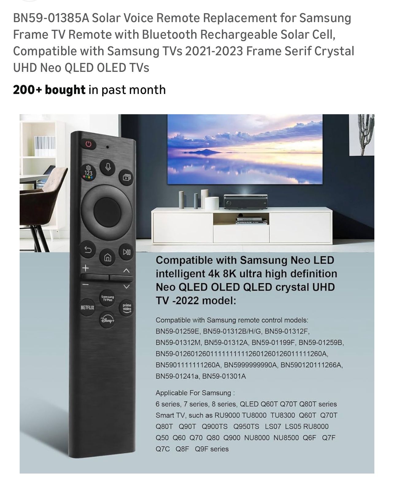 Solar powered voice remote