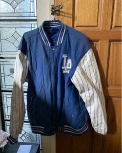 Vintage JH Design LA Dodgers Reversible Leather Wool Jacket Men’s XL