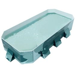 Foldable 112 in. x 66 in. Rectangular Frame Pool, Portable Outdoor Family Pool, Green