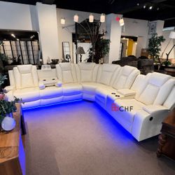 Modern Living Room Power Reclining Sectional Sofa