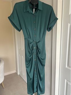 Green Satin Dress
