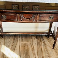 Antique Vanity Table With Custom Glass Top