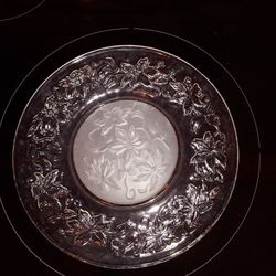 Princess House Vintage Crystal Poinsettia Snack Plate