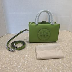 Tory Burch Mini Ella Bio Tote bag "Wheatgrass" green color New 