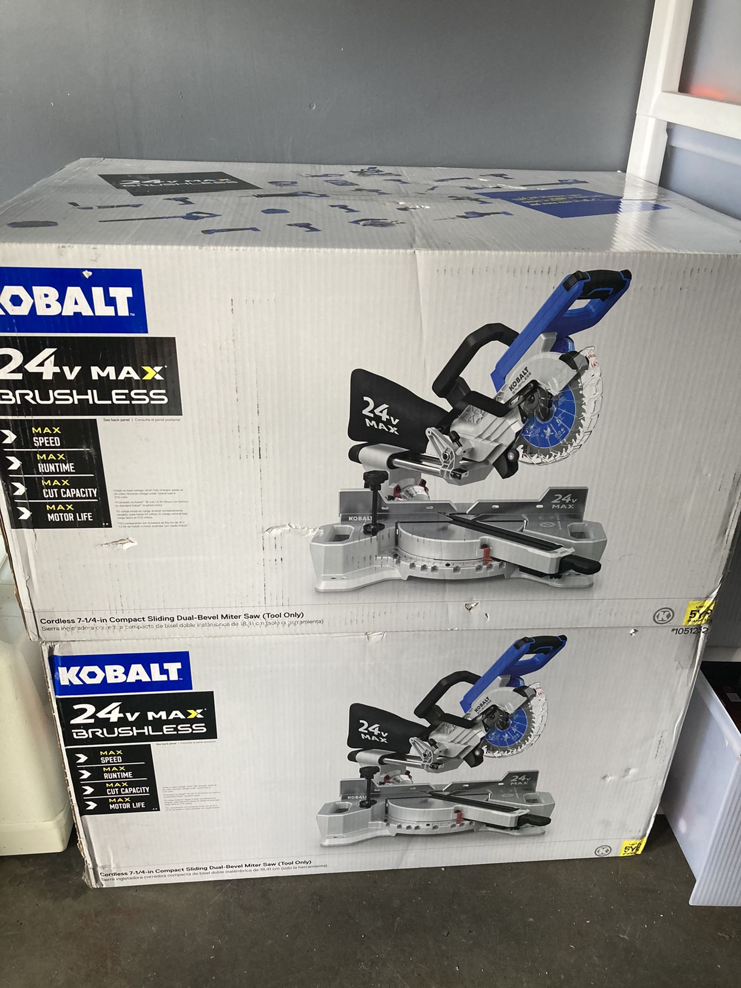 Kobalt 7-1/4 in 24V Max Dual Bevel Sliding Compound Cordless Miter Saw for  Sale in Torrance, CA OfferUp