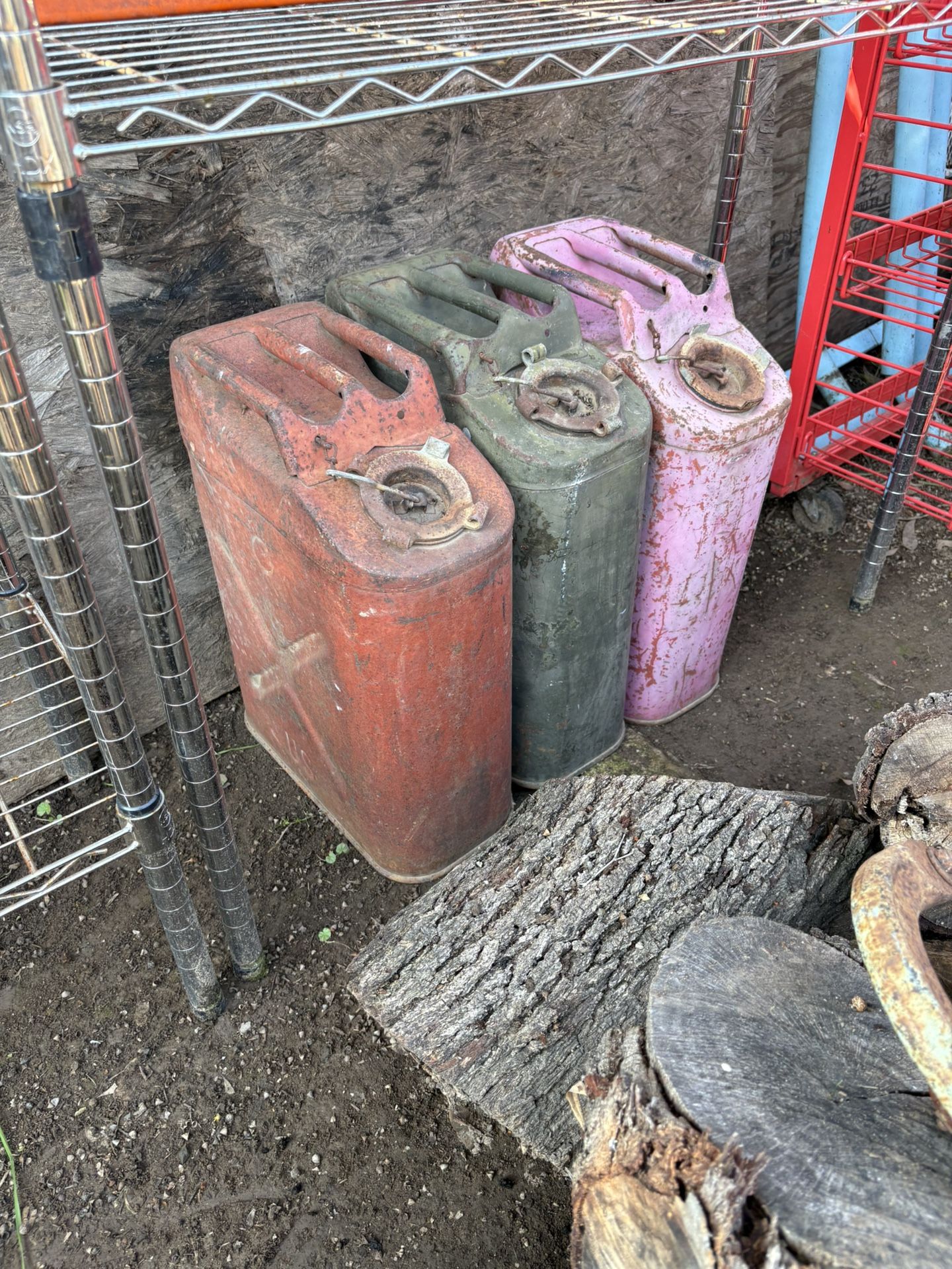 3 Antique Metal Gas Cans