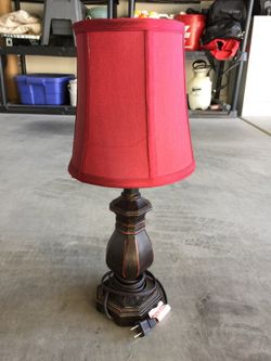 Red desk lamp