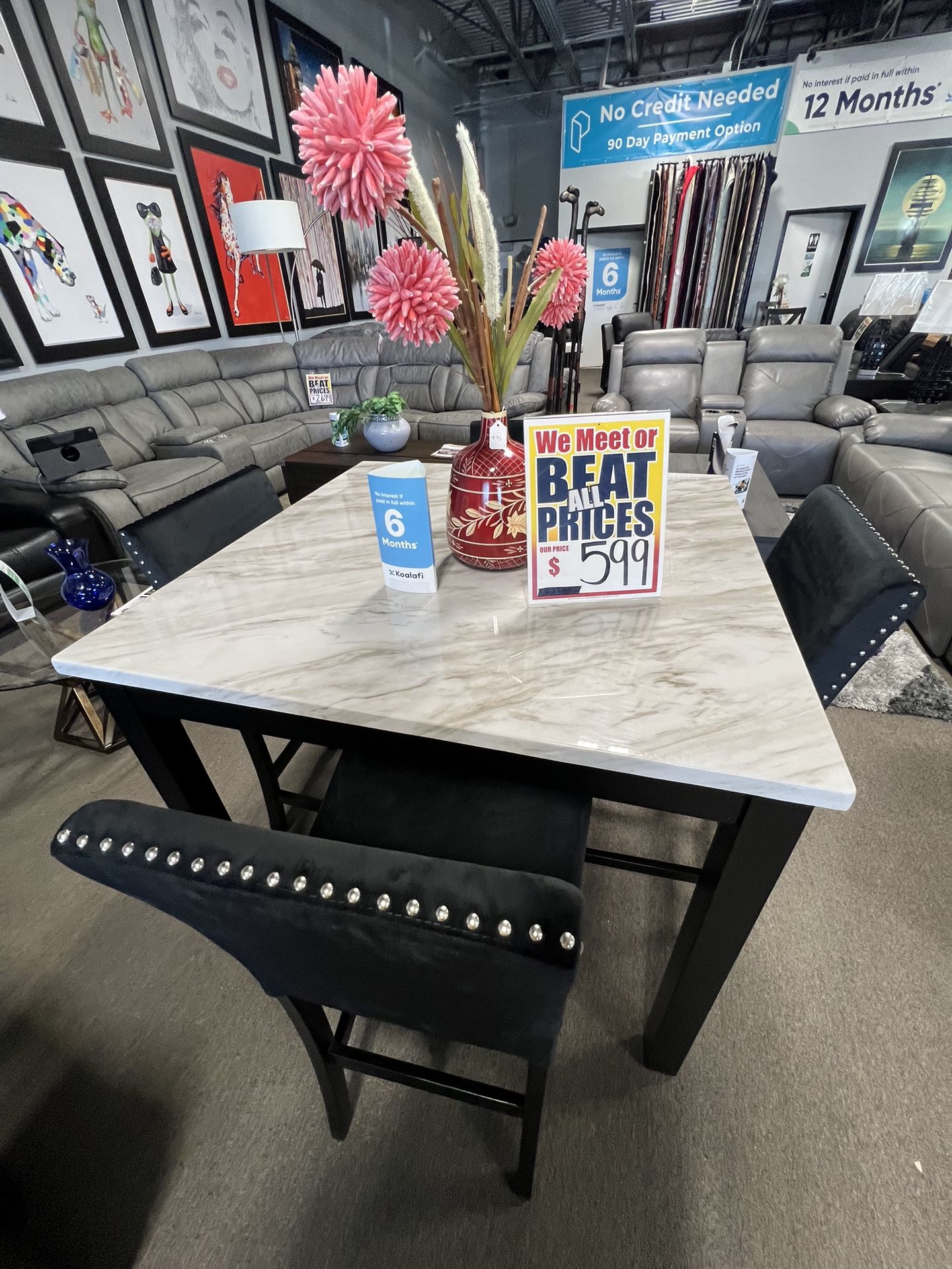 5pc Dining Room Set $599🖤 Easy Purchase Available ✅