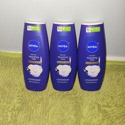 3 Nivea Nourishing Care With Nourishing Serum 20oz Bodywash 