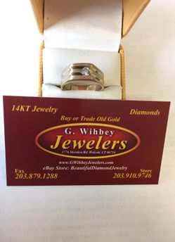 14 Kt gold& diamond gents ring