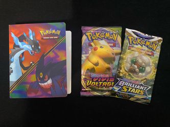 Pokemon Brilliant Stars and Vivid Voltage Pack with Mini Binder