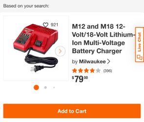 Milwaukee M12 and M18 12-Volt/18-Volt Red Lithium-Ion Multi-Voltage Battery Charger >> Dewalt Craftsman Makita