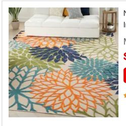 Nourison Aloha Floral Modern Indoor/Outdoor Rug 7x10ft