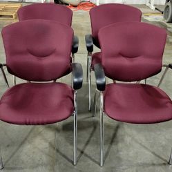 35 Soft Cushion Burgundy Arm Rest Chairs 