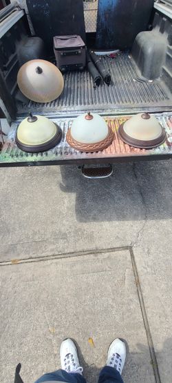 FROSTED FLUSH MOUNT LIGHT FIXTURES  (3)