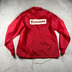 Vintage 70s Firestone Windbreaker Jacket The Great Lakes Racing Men’s M Red#3316