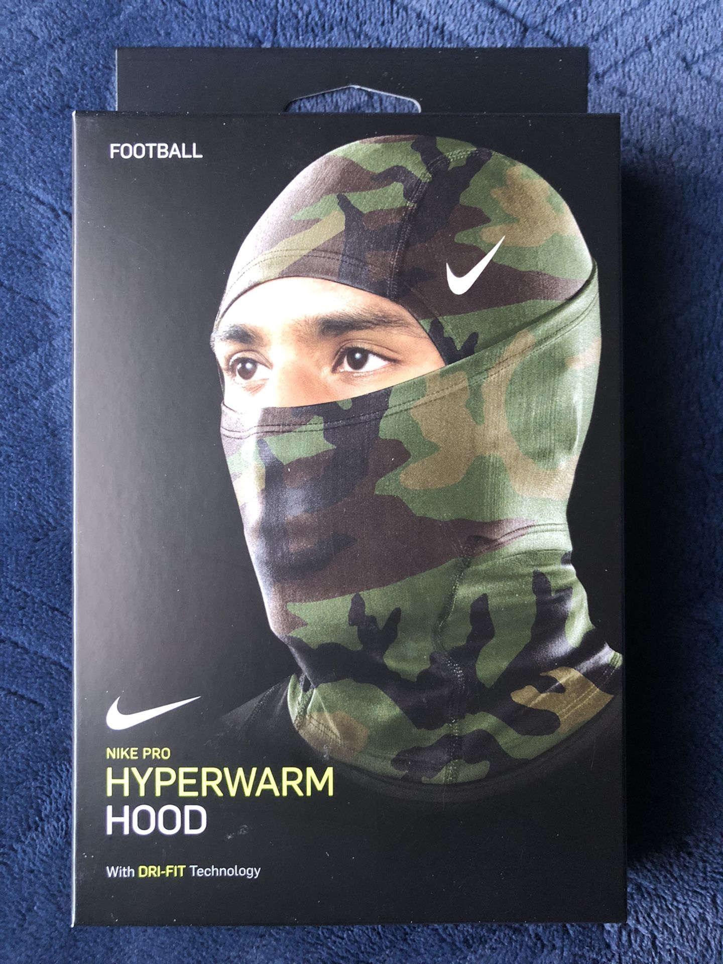 Nike Pro Hyperwarm Hood Camo CamouflageBalaclava Football Sports Dri-fit New