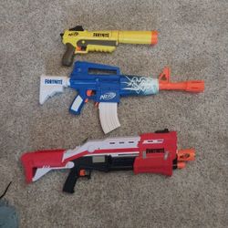3 Fortnite Nerf Guns (Assault Rifle, Tactical Shotgun, Silenced Pistol)
