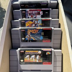 Super Nintendo Game Cartridge Collection