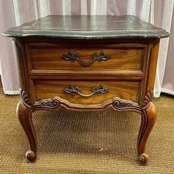 Vintage Bassett  French Provincial End Table with Drawer. Nightstand bed side table. Refinish me. 