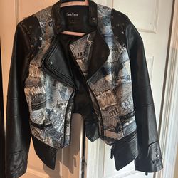 Graphic Leather Jacket 