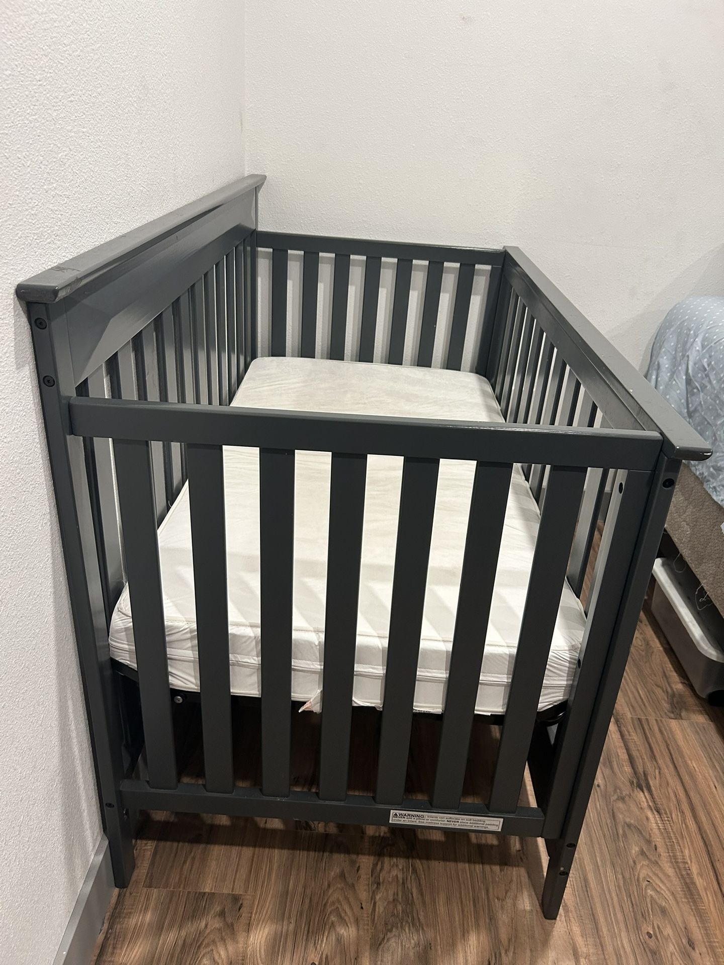Grey Baby Crib