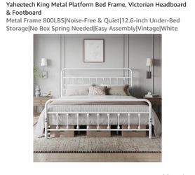 King metal bed frame